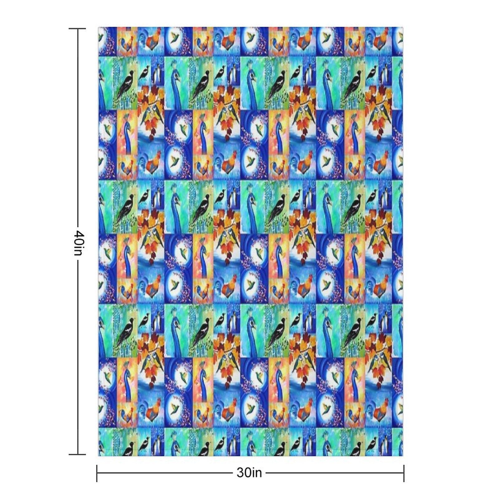 Bird Prints Wrinkle-free Throw Blanket
