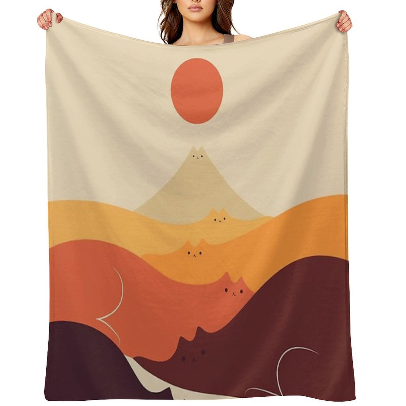Cat Landscape 87 Lightweight Throw Blanket