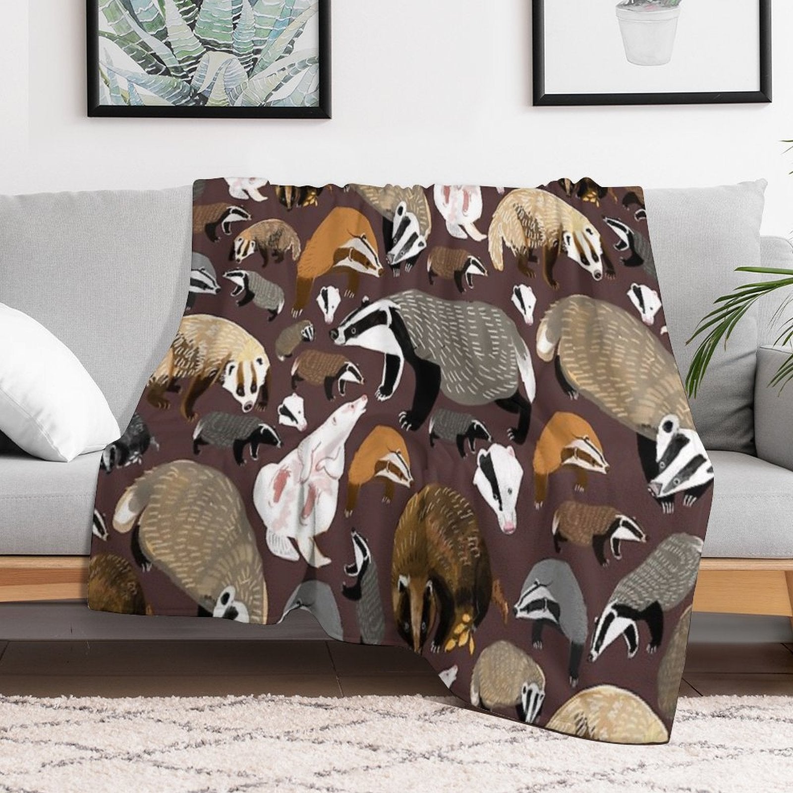 European Badger Eco-conscious Throw Blanket