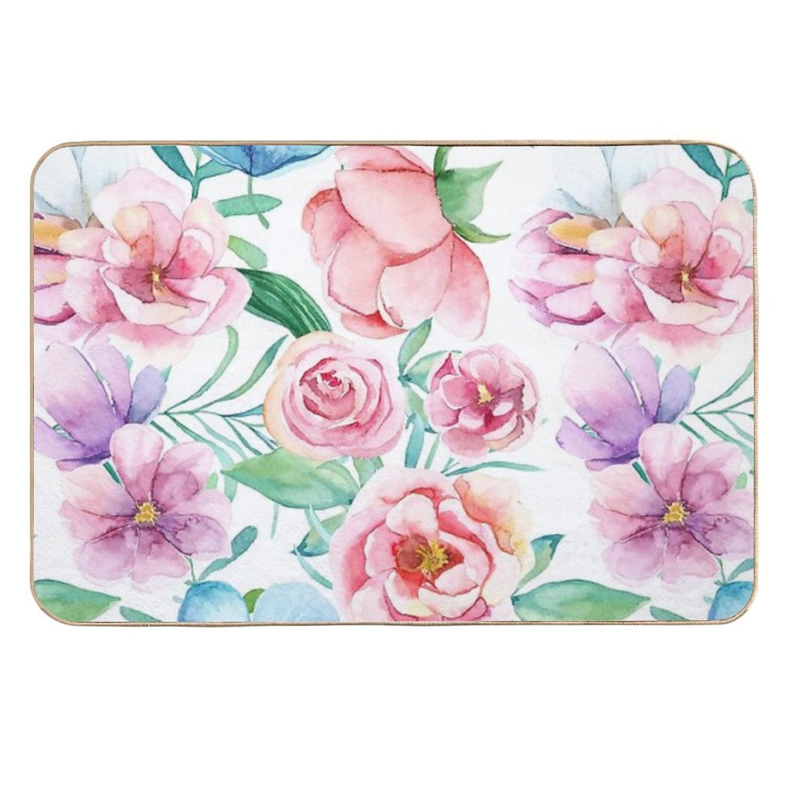 Spring Flowers in Watercolor  Stain-Proof Bath Mat