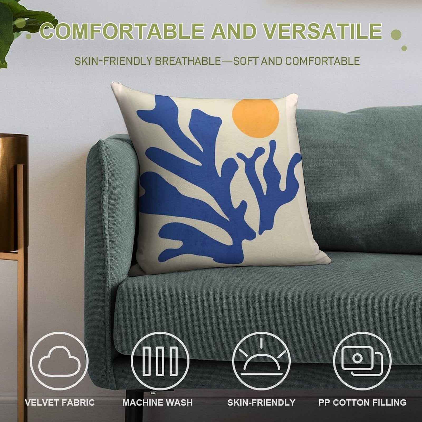 Sunshine Matisse Soft Fade-Resistant Throw Pillow