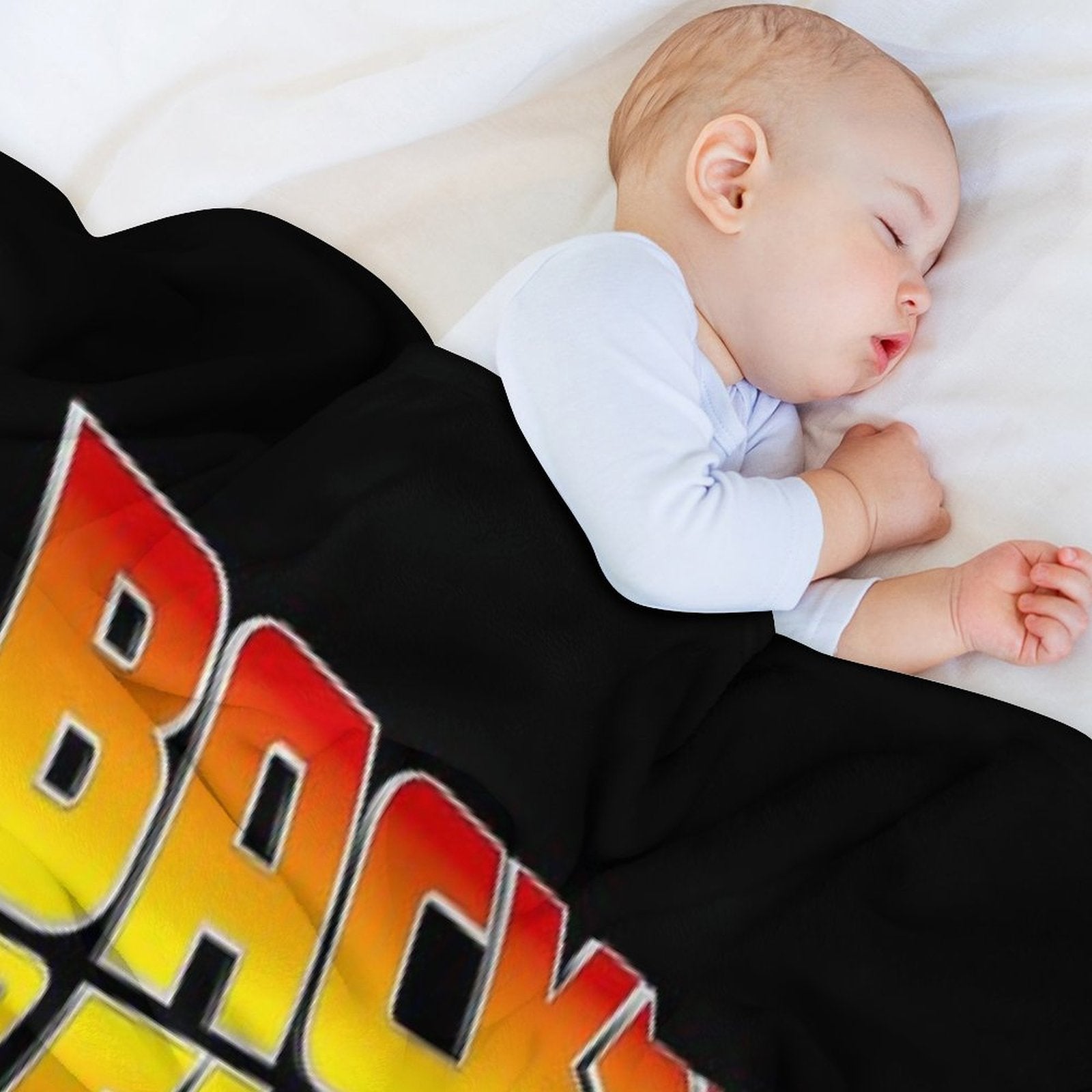 Back to The Future - DeLorean Fire Tracks White Stencil Fan Art Sustainable Throw Blanket