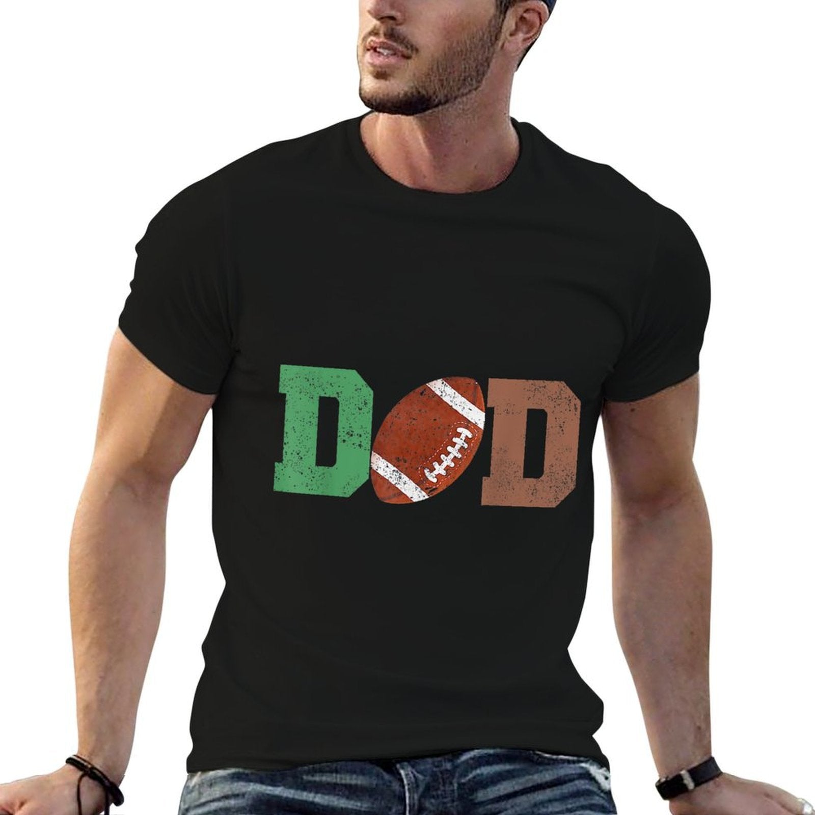 Dad of The 1 Year Old Football 1st Year Down Birthday Party Comfortable T-Shirt