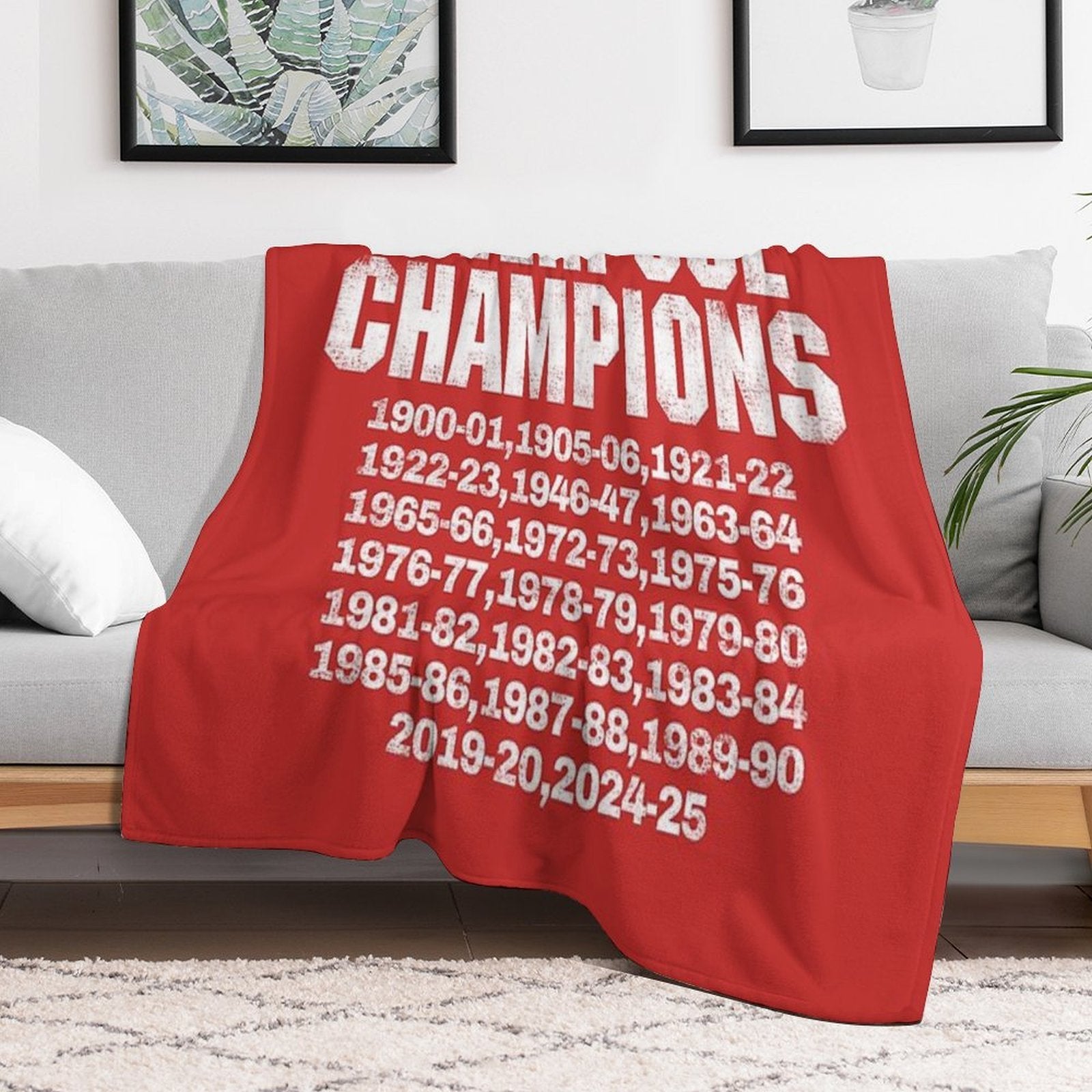 Liverpool Champions. Vintage. Comfort Throw Blanket