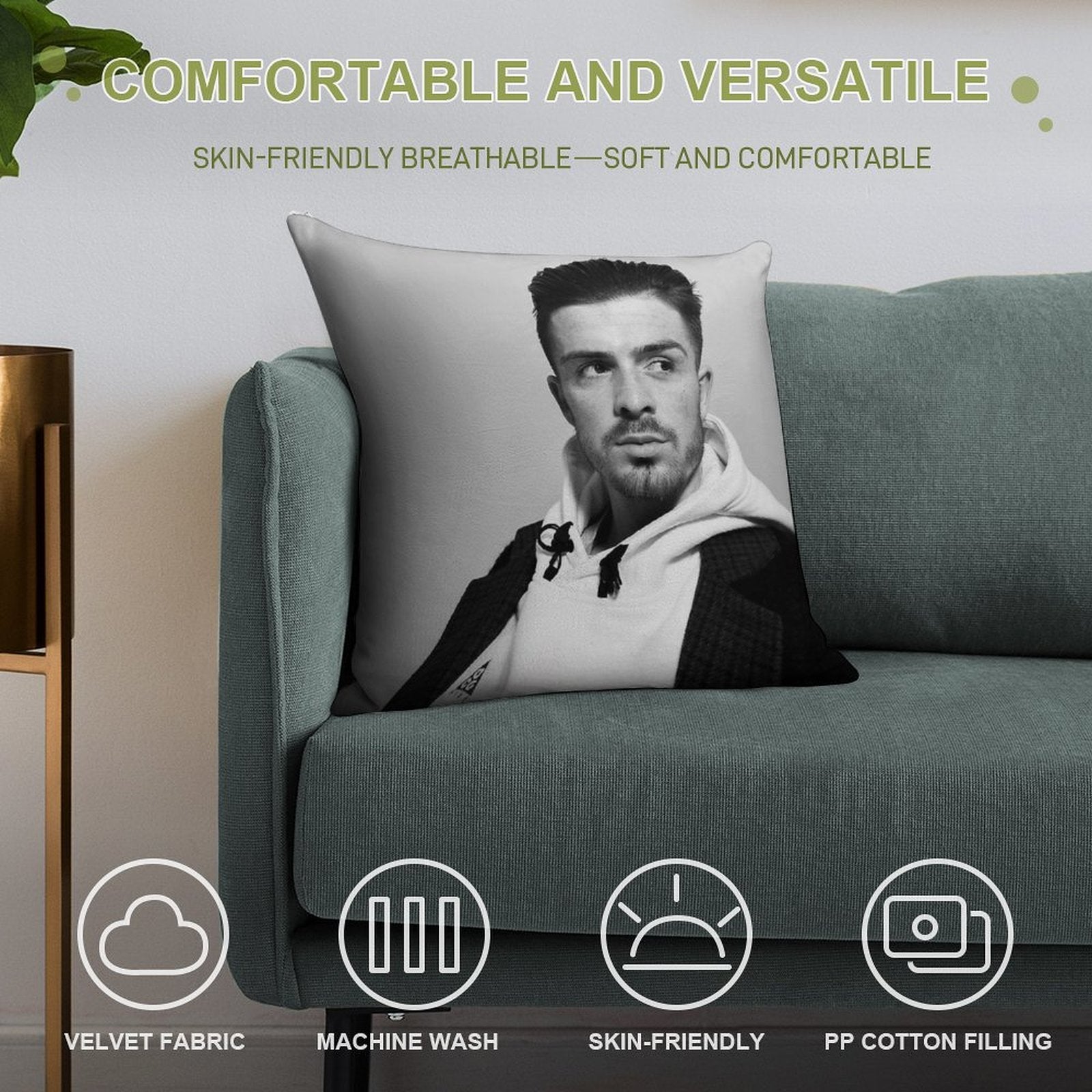 Jack G Soft Fade-Resistant Throw Pillow