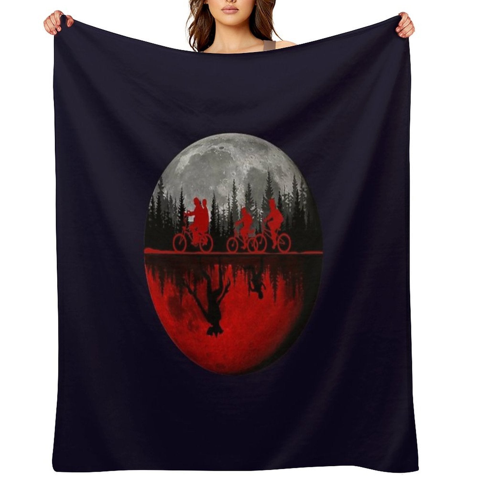 Stranger Things Moon Design Machine-washable Throw Blanket