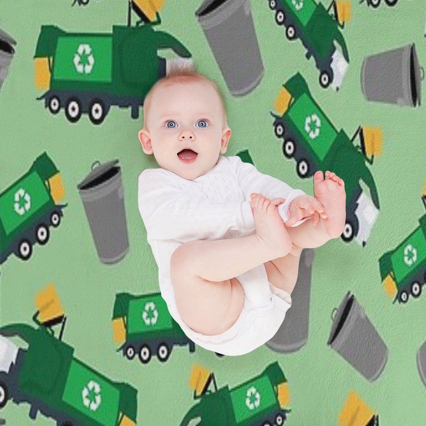 Recycling Garbage Truck Pattern Durable Throw Blanket