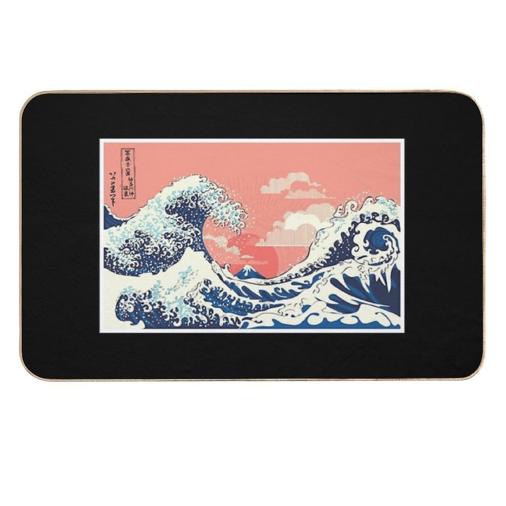 Great Wave of Kanagawa  Fade-Resistant Bath Mat