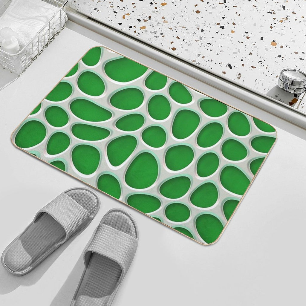 Cluster of Holes on Green  Eco-Friendly Bath Mat