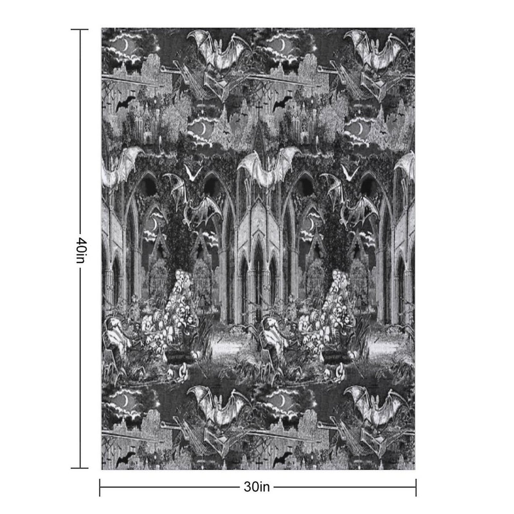 Dark Gothic Vampires Crypt Graves Bats Skulls Pattern by Moose Disco Comfort Throw Blanket
