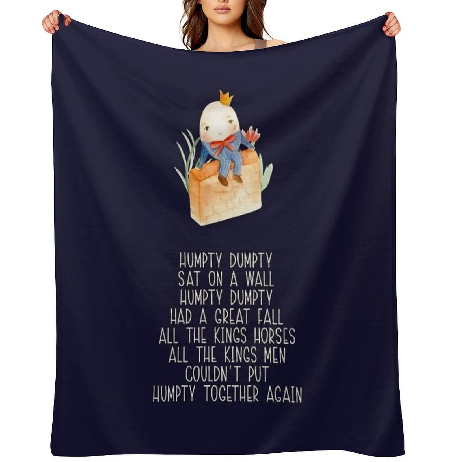 Nursery Rhyme - Humpty Dumpty Easy Care Throw Blanket