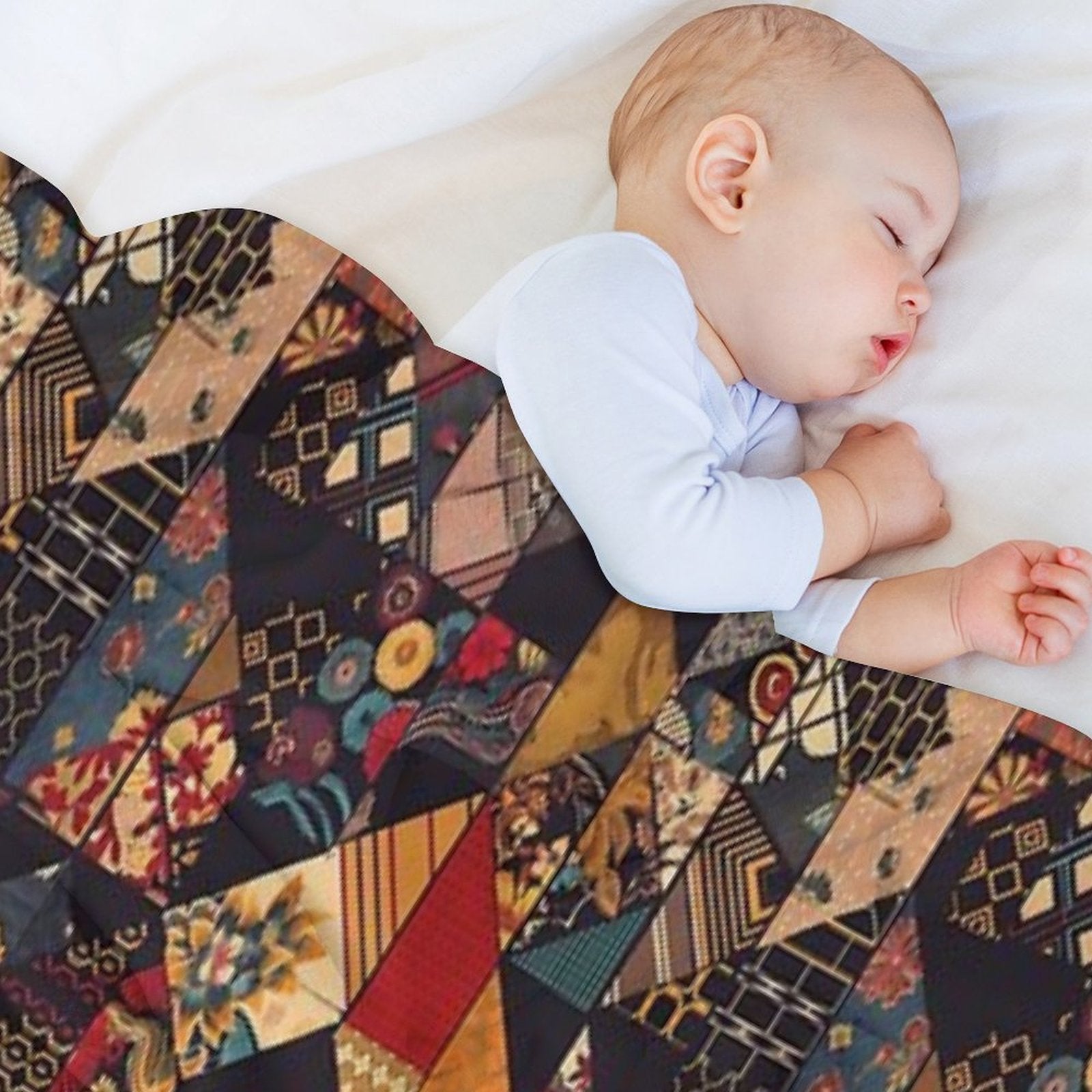 Symmetry Flow - Seamless Pattern Furoshiki Design Plush Throw Blanket
