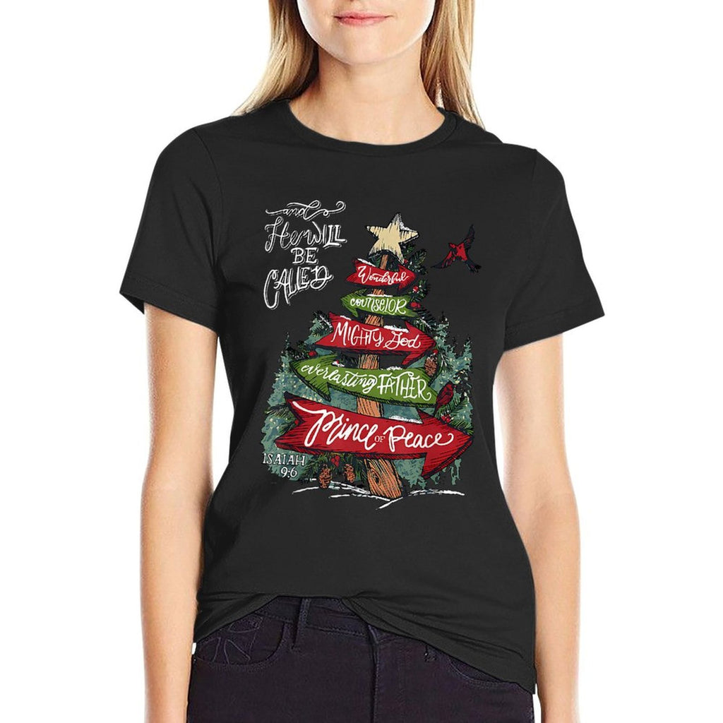 Isaiah 96 And He Will Be Called Jesus Christmas Christian  Rolled Sleeves T-Shirt