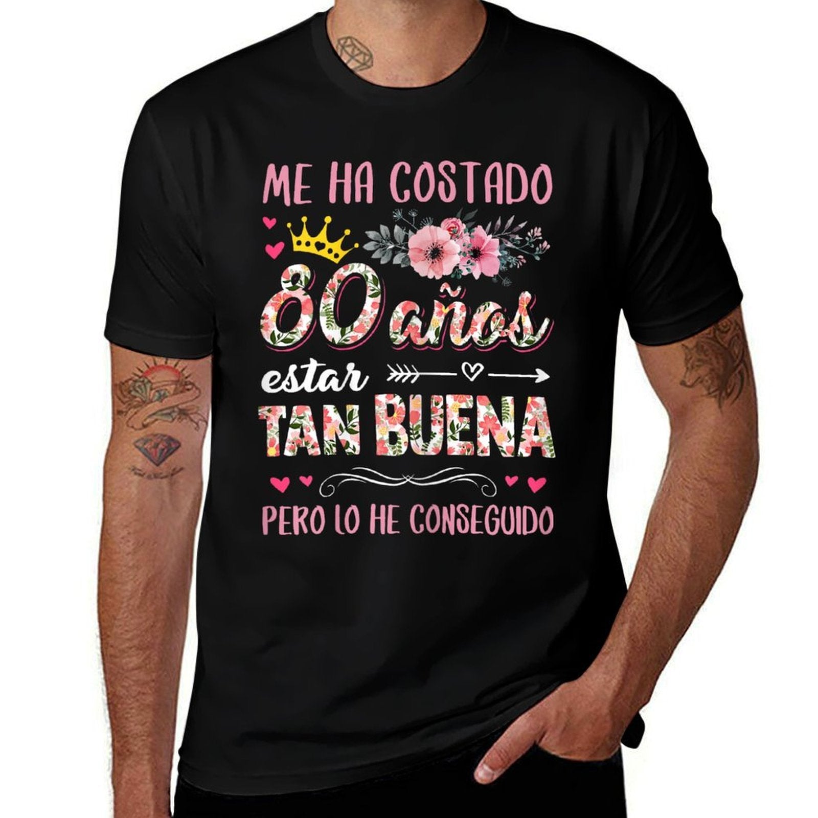 Funny 80th Birthday Spanish Cumpleaños 80 Años Mujer Español  Graphic-printed T-Shirt