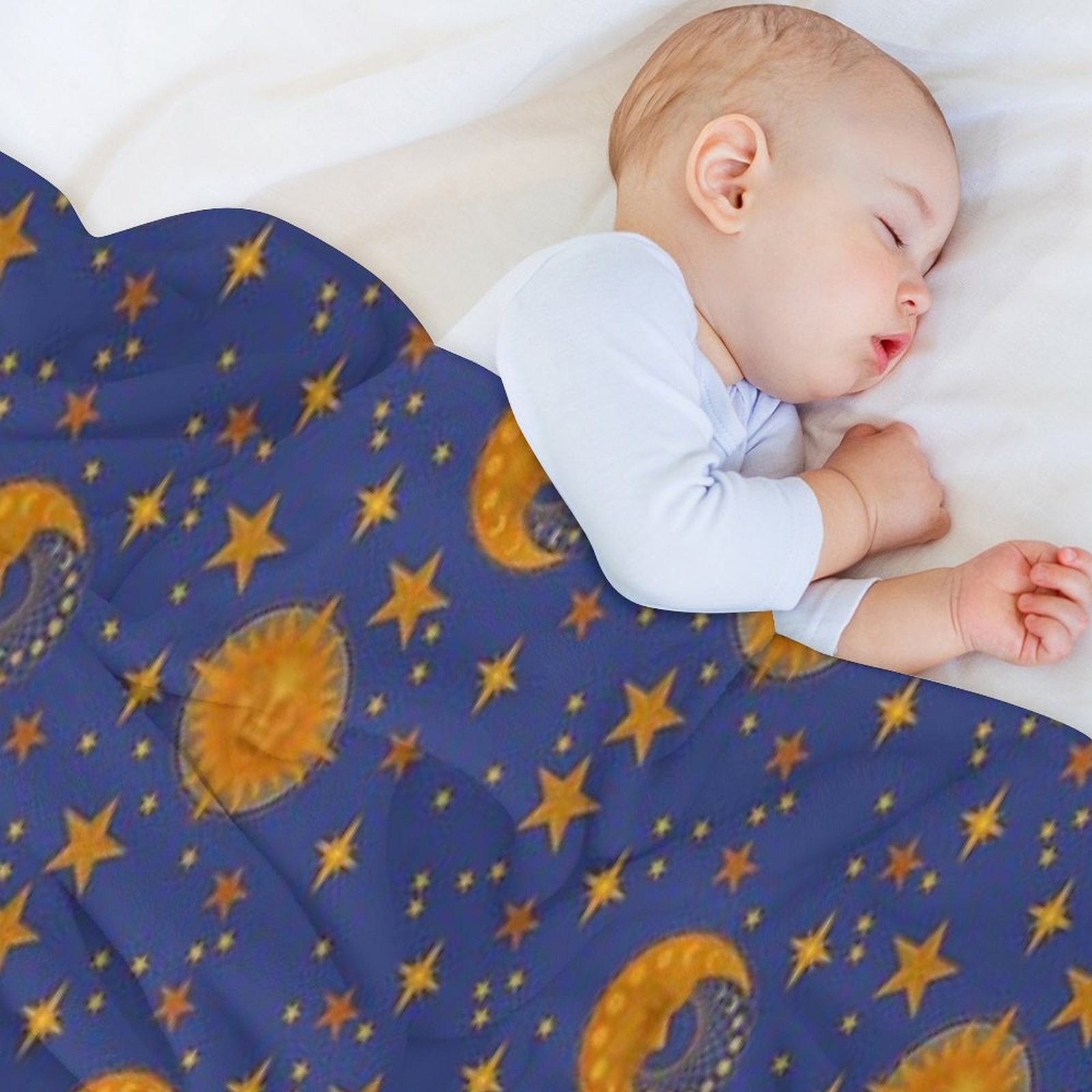 Bohemian 90's Sun And Moon Celestial Pattern Wrinkle-free Throw Blanket