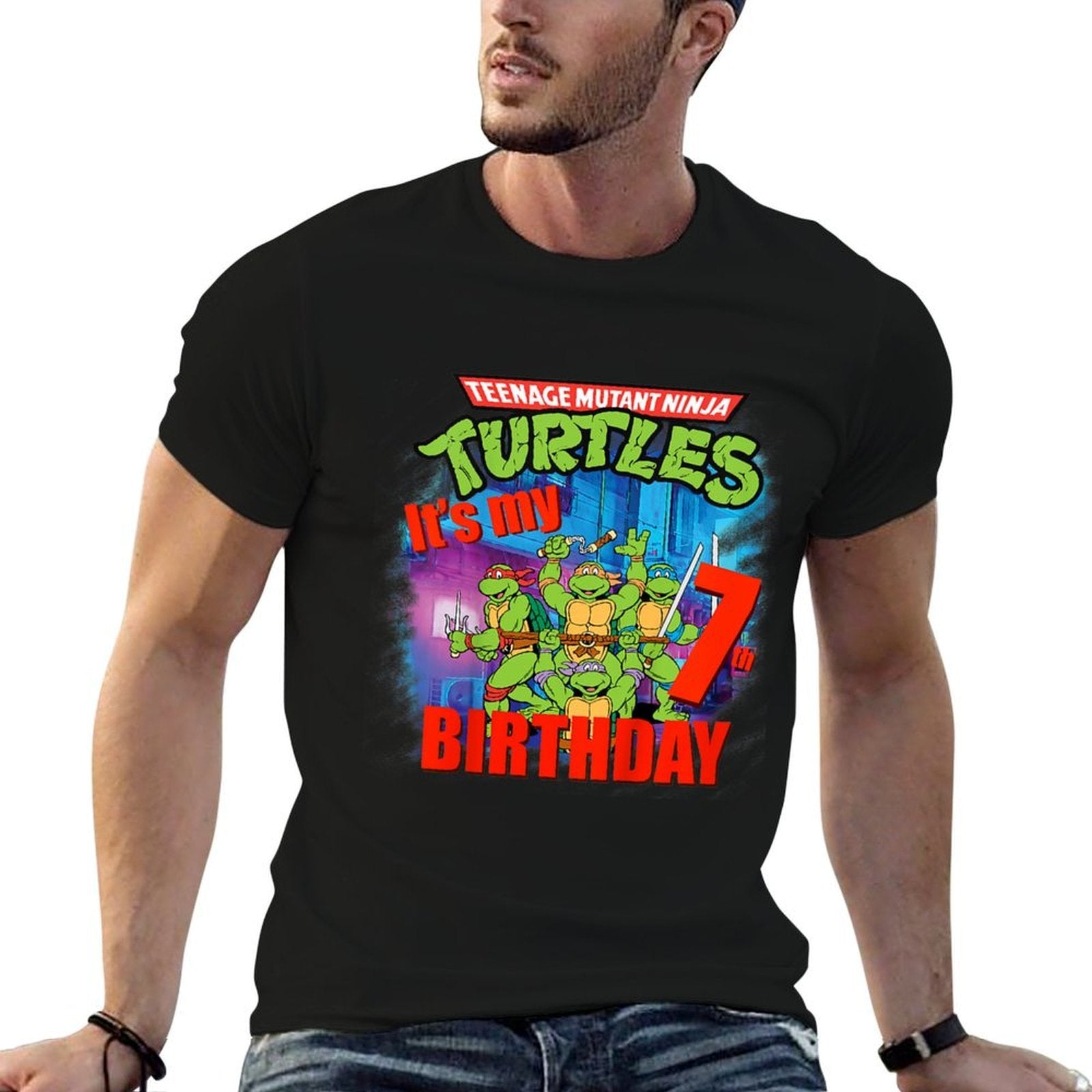 Mademark Xnage Mutant Ninja Turtles - Originalnage Mutant Ninja Turtles 7th Birthday  High-quality Stitching T-Shirt