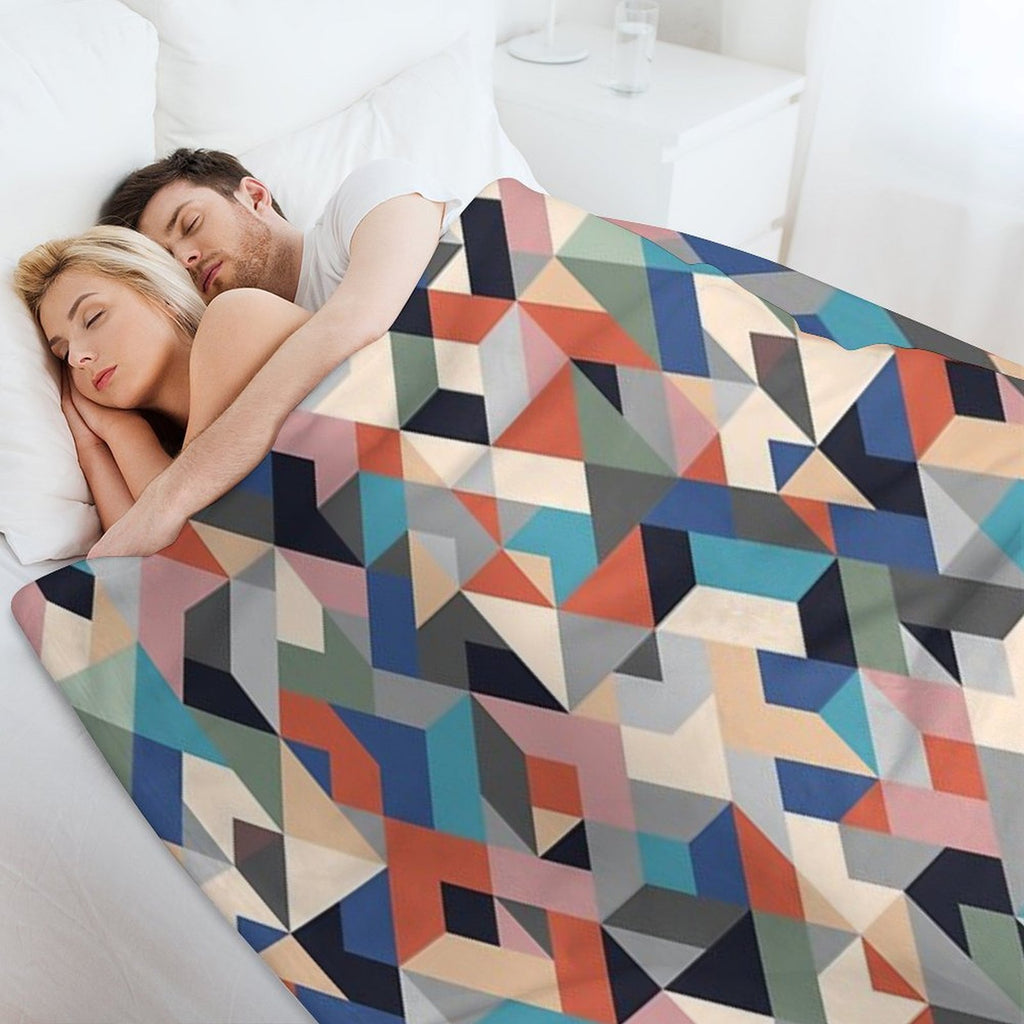 Triangle And Squares Pattern  RoYuMi Durable Throw Blanket