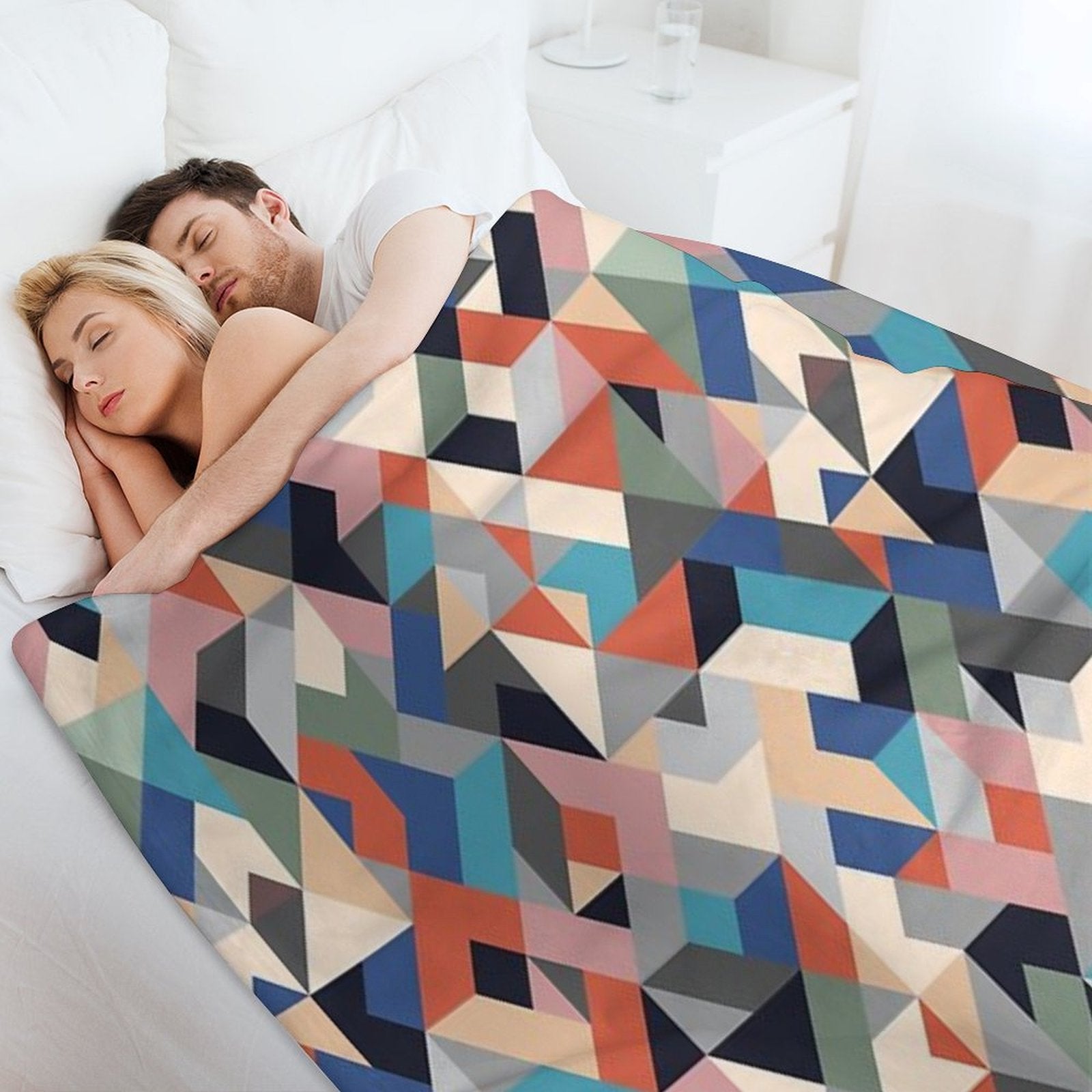 Triangle And Squares Pattern  RoYuMi Durable Throw Blanket