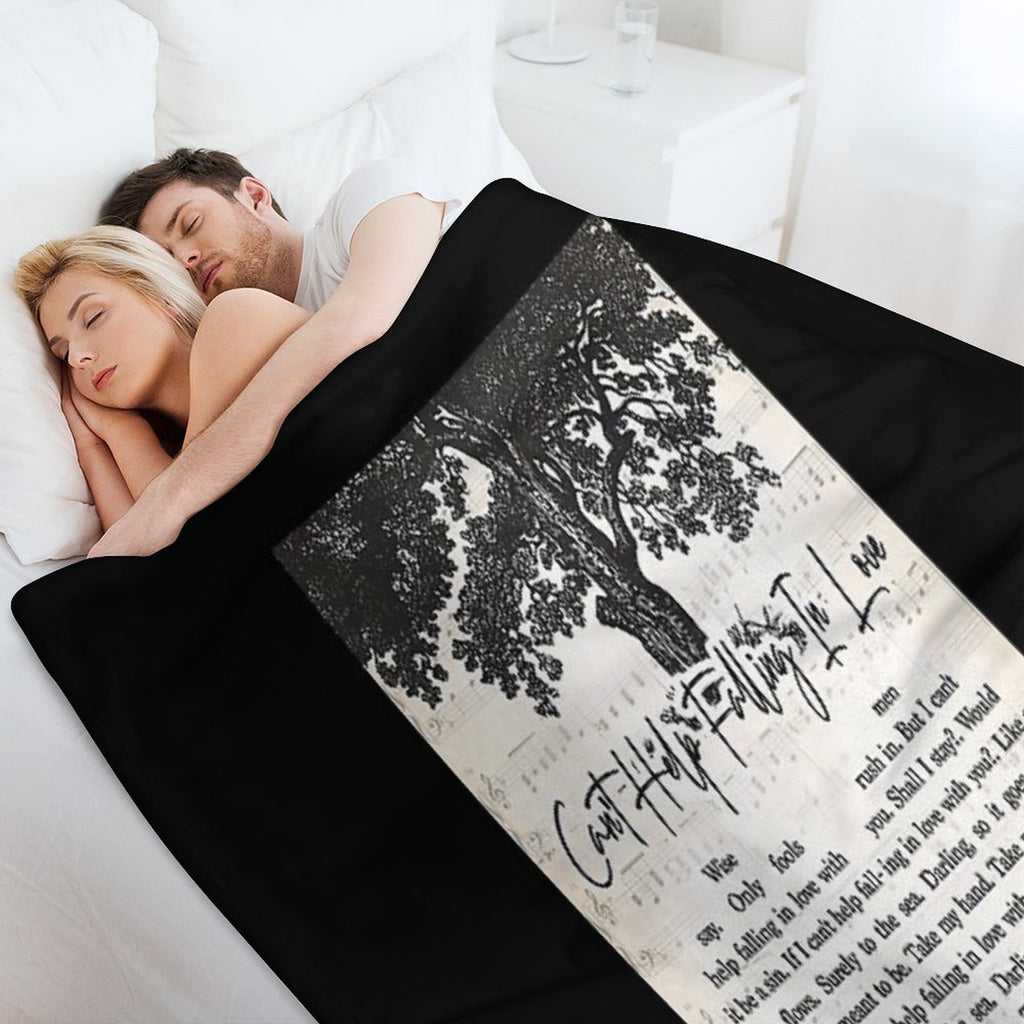 Elvis Presley - Can't Help Falling In Love Lyrics Lovers Shrink-resistant Throw Blanket
