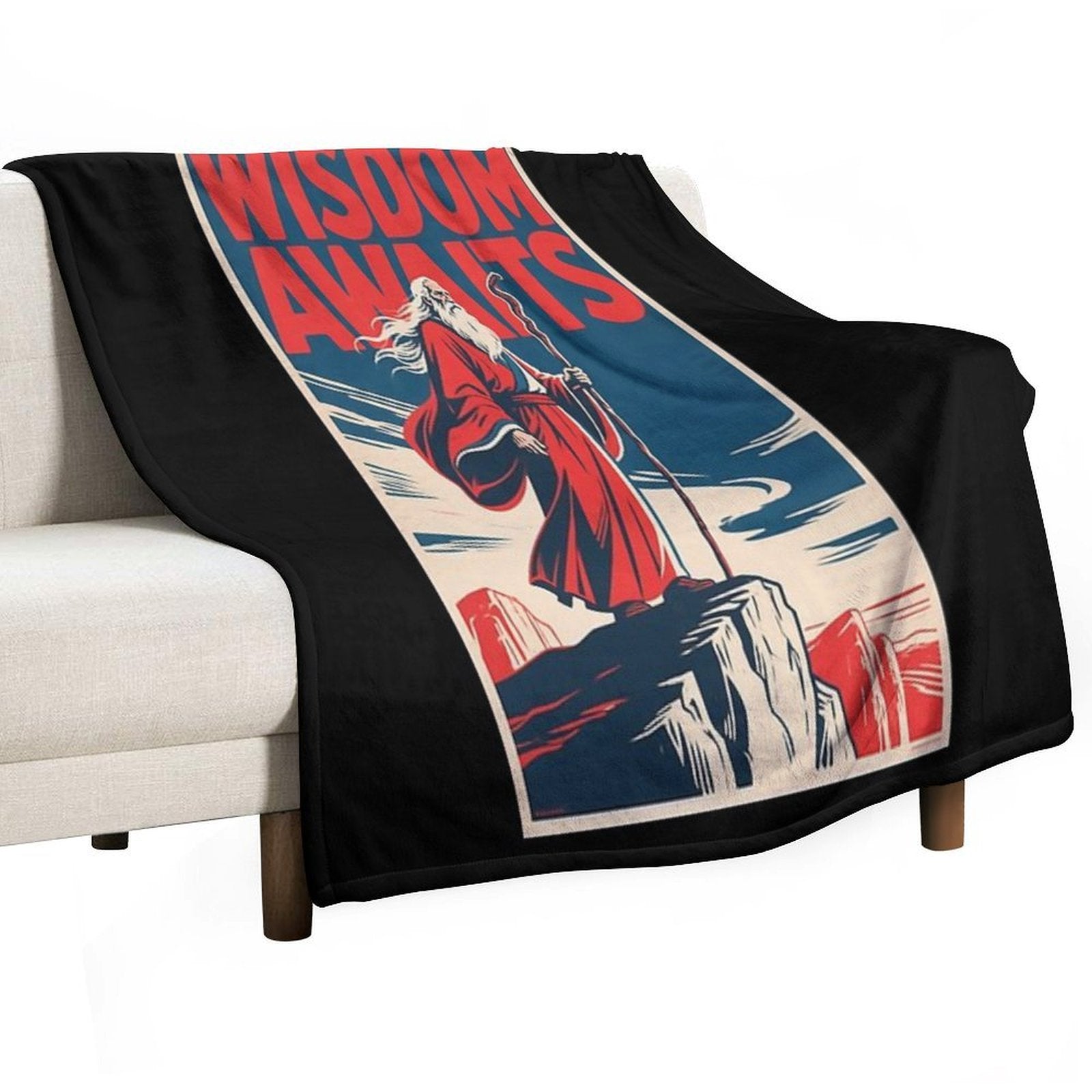 Wisdom Awaits – Hope Style Old Sage Retro 80s Quick-dry Throw Blanket