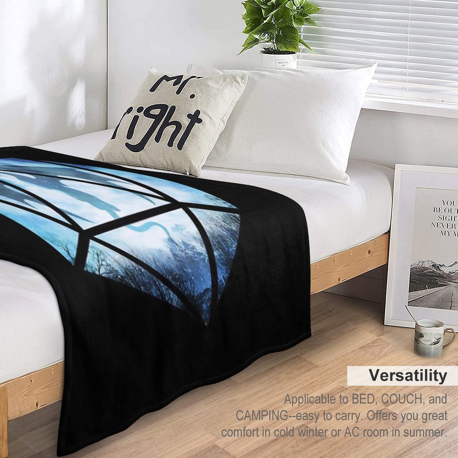 Blue Sky Ice Dragon D20 Shrink-resistant Throw Blanket