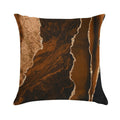 Abstract Chocolate Brown & Gold Modern Geode Agate Design Soft Hidden Zipper Throw Pillow