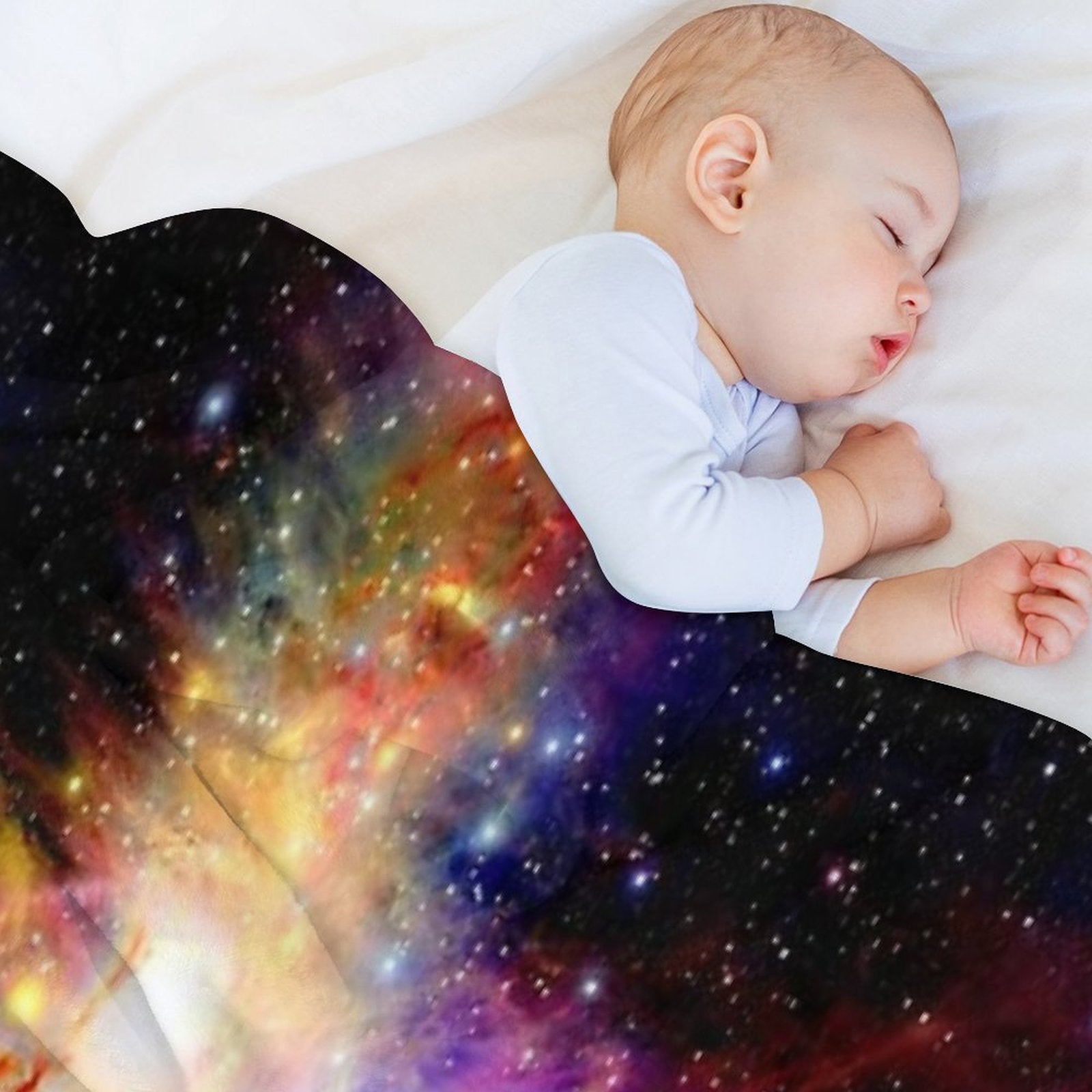 Galaxy Dark & Colorful Orion Nebula Easy Care Throw Blanket