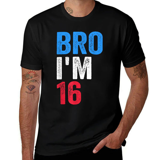 Bro I'm 16 Girls Boys Patriotic 16th Birthday  Vintage-inspired T-Shirt