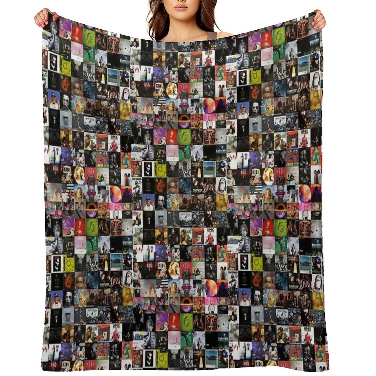 Rap Albums Sustainable Throw Blanket