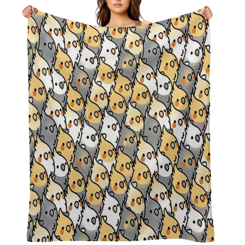 Chubby Cockatiel Party Anti-pilling Throw Blanket