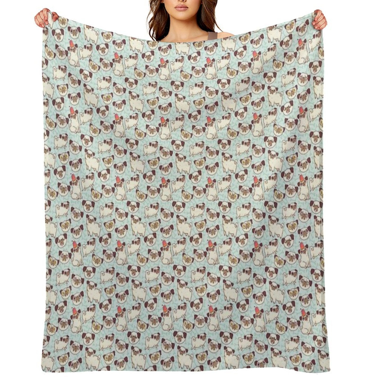 PUGLAND Travel-friendly Throw Blanket