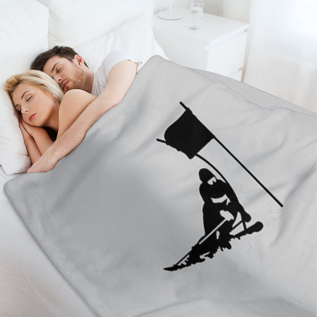 Skier Plush Throw Blanket