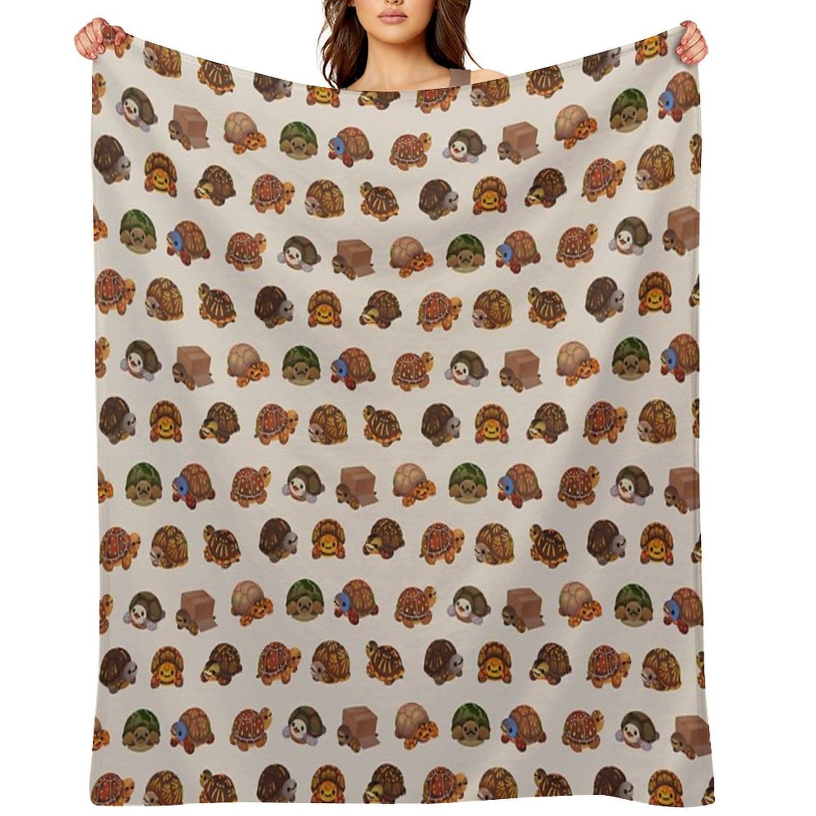 Box Turtle Plush Throw Blanket