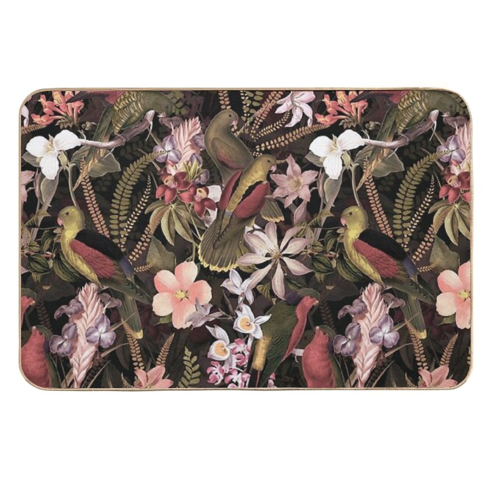 Vintage Parrot Jungle Botanical Garden 1 Nightgarden  High-Traffic Bath Mat