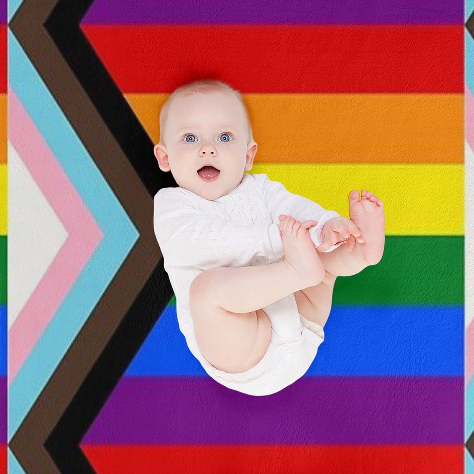 Progress Pride Flag Shrink-resistant Throw Blanket