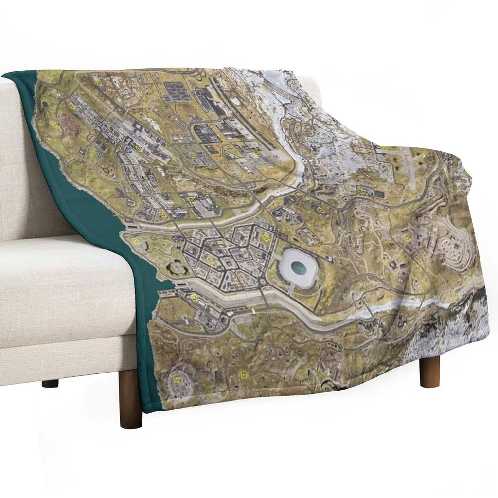 COD WARZONE MAP Plush Throw Blanket