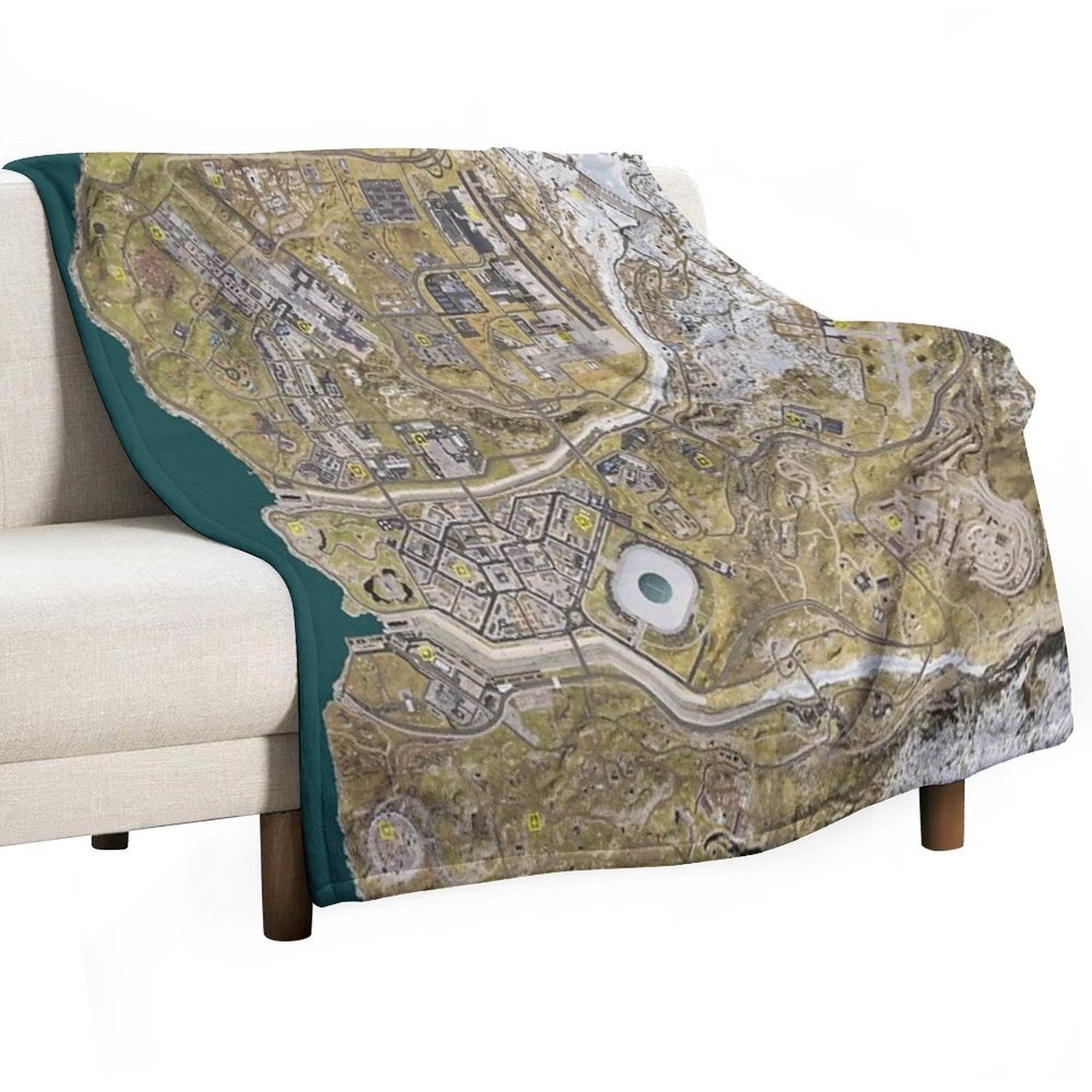 COD WARZONE MAP Plush Throw Blanket