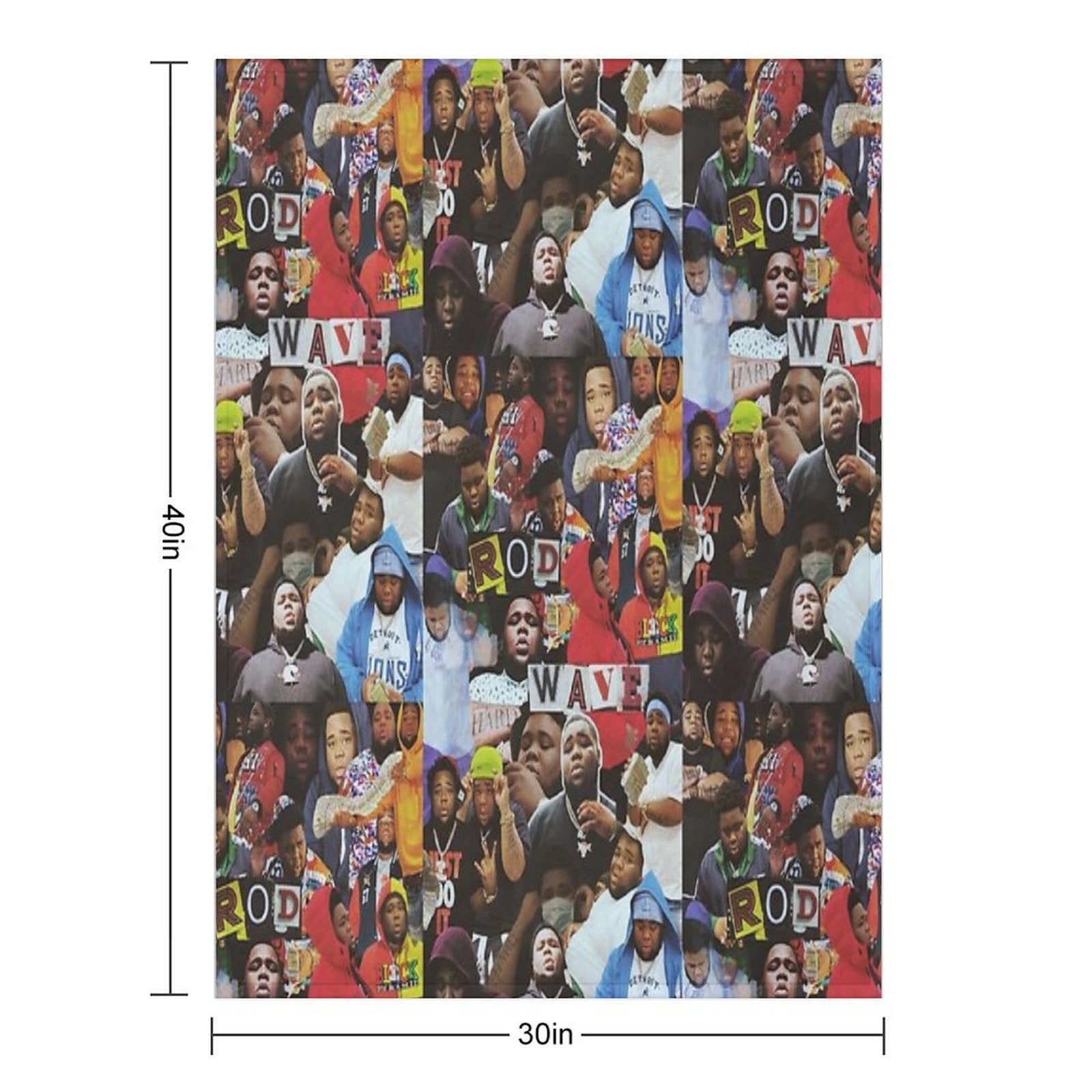 Rod Wave Collage Eco-conscious Throw Blanket