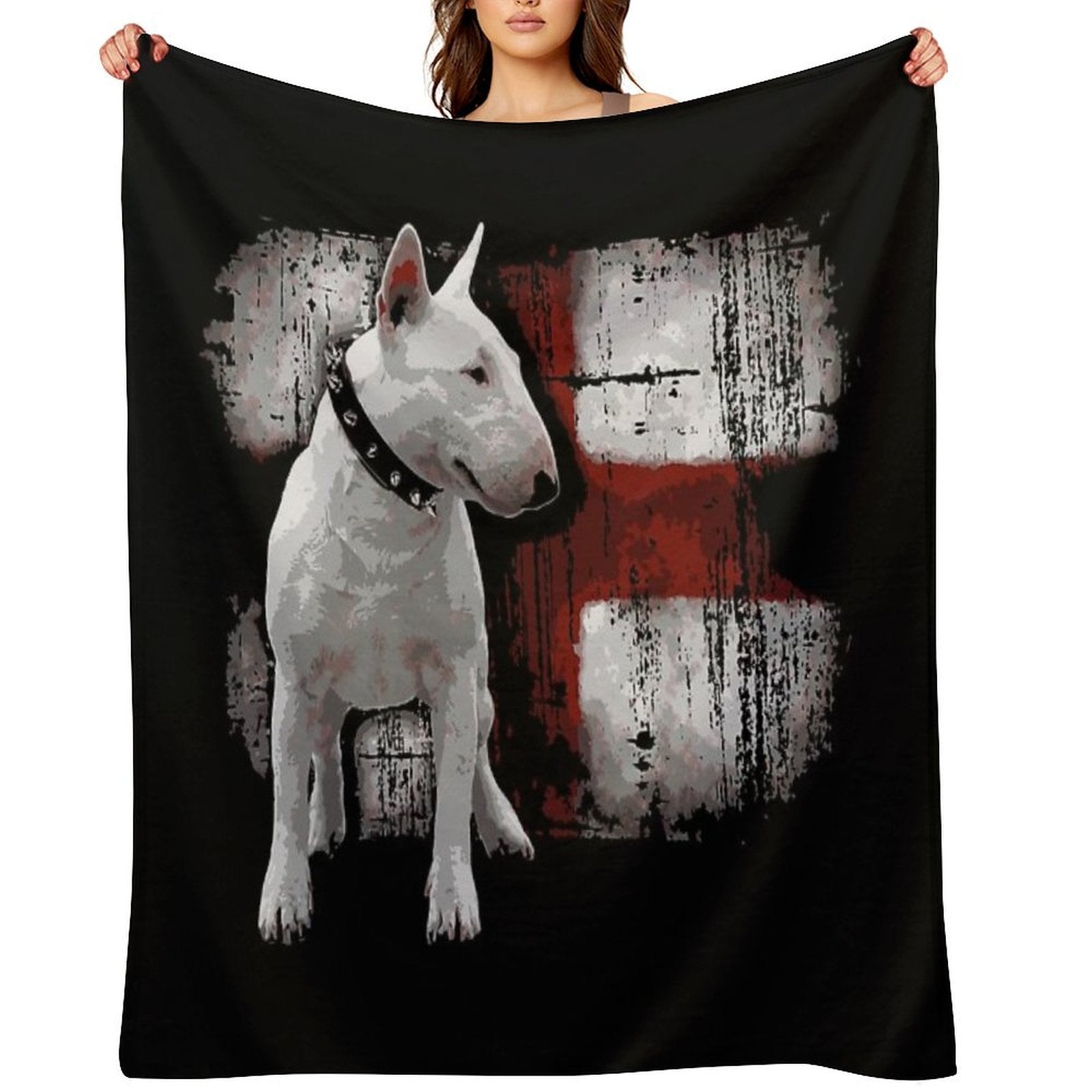 English Bullterrier Love Machine-washable Throw Blanket