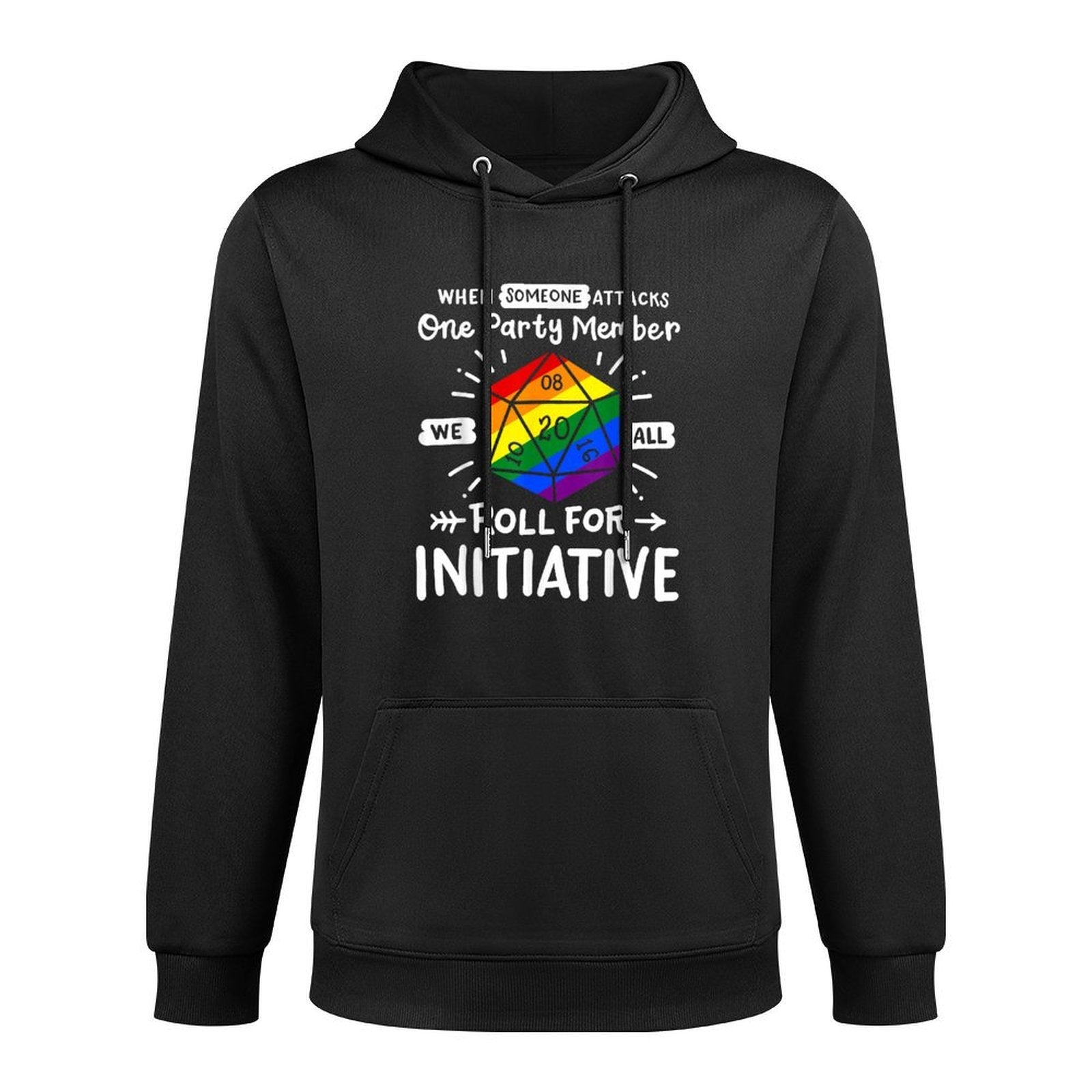 When Someone Attacks One Party Member Gay D20 LGBTQ Ally Machine Washable Hoodie