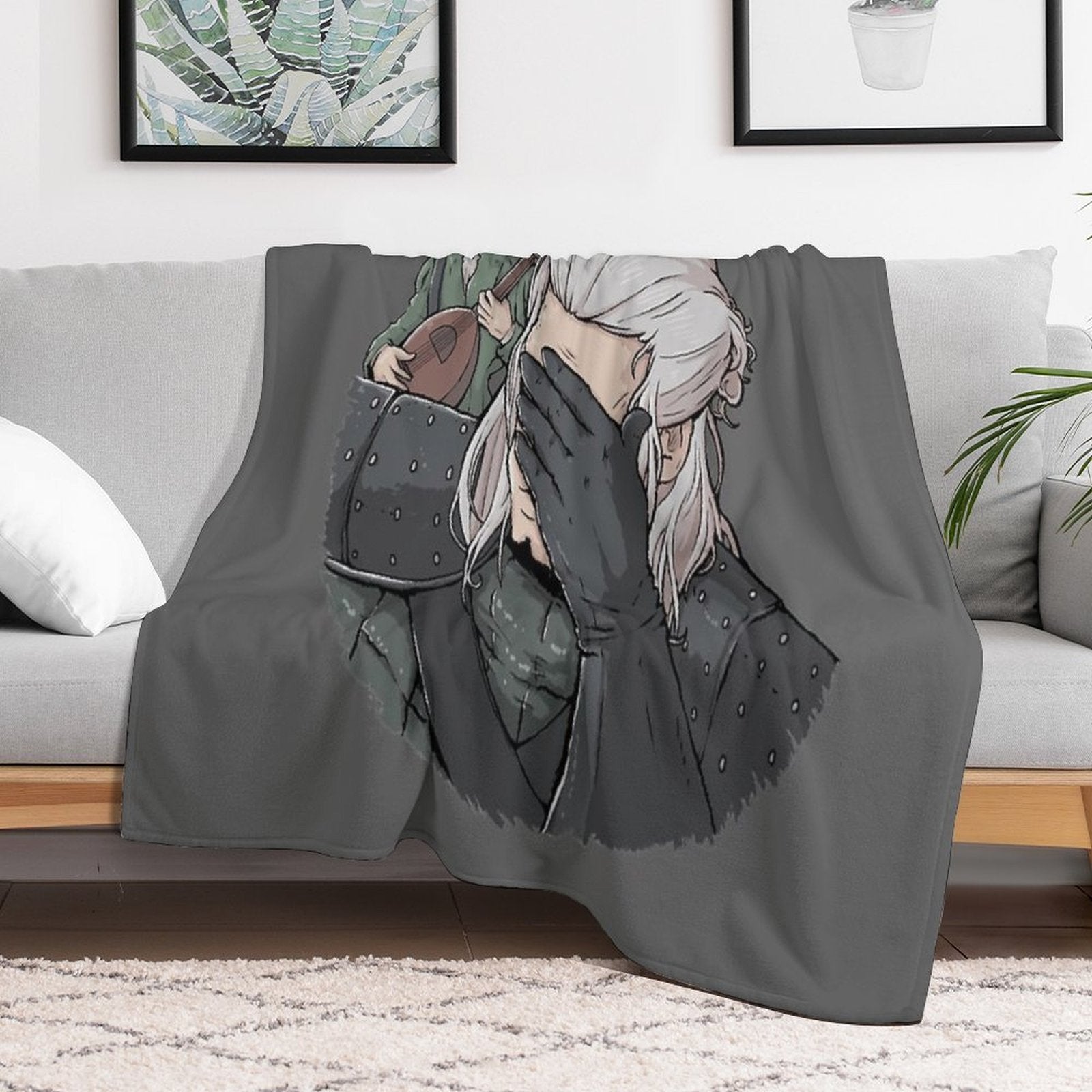 Geralt Face Palm Easy Care Throw Blanket