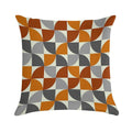 Grey And Orange Mid Century Modern Soft Luxury Feel Throw Pillow