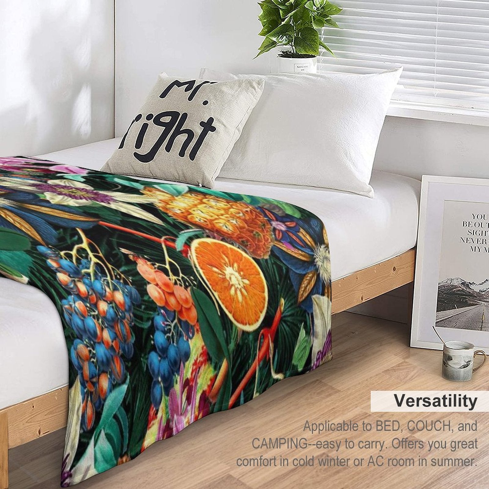 Tropical Orange Garden Multi-functional Throw Blanket