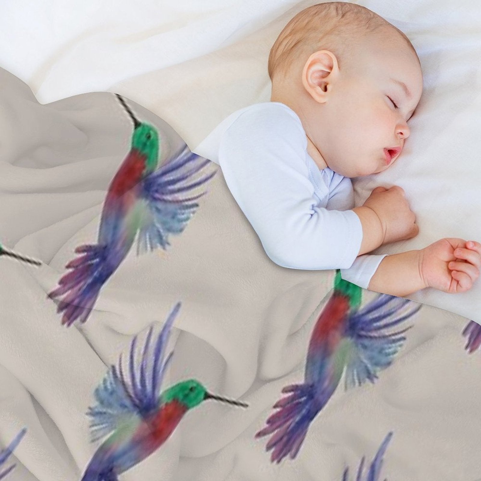 Harmonious Hummingbird Sustainable Throw Blanket