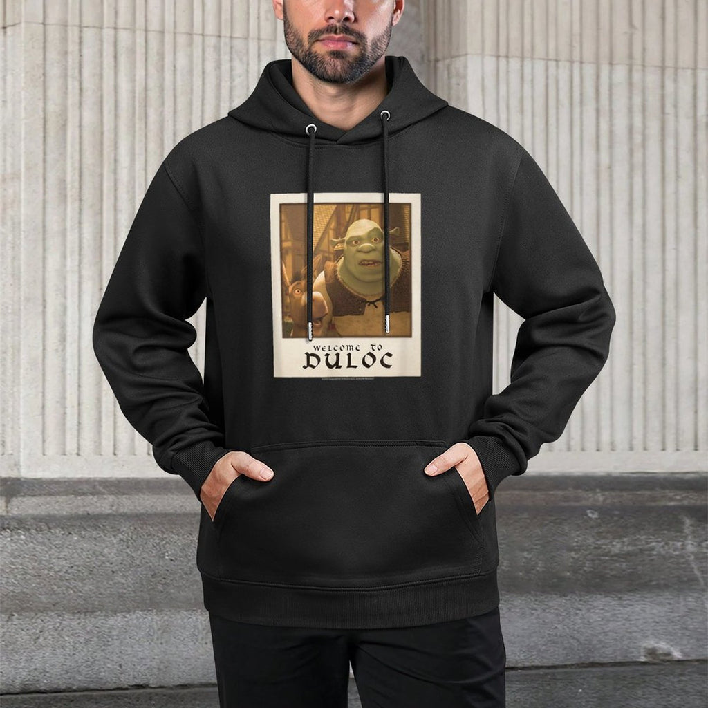 Shrek Welcome To Duloc Shrek And Donkey Polaroid Medium-Weight Fabric Hoodie