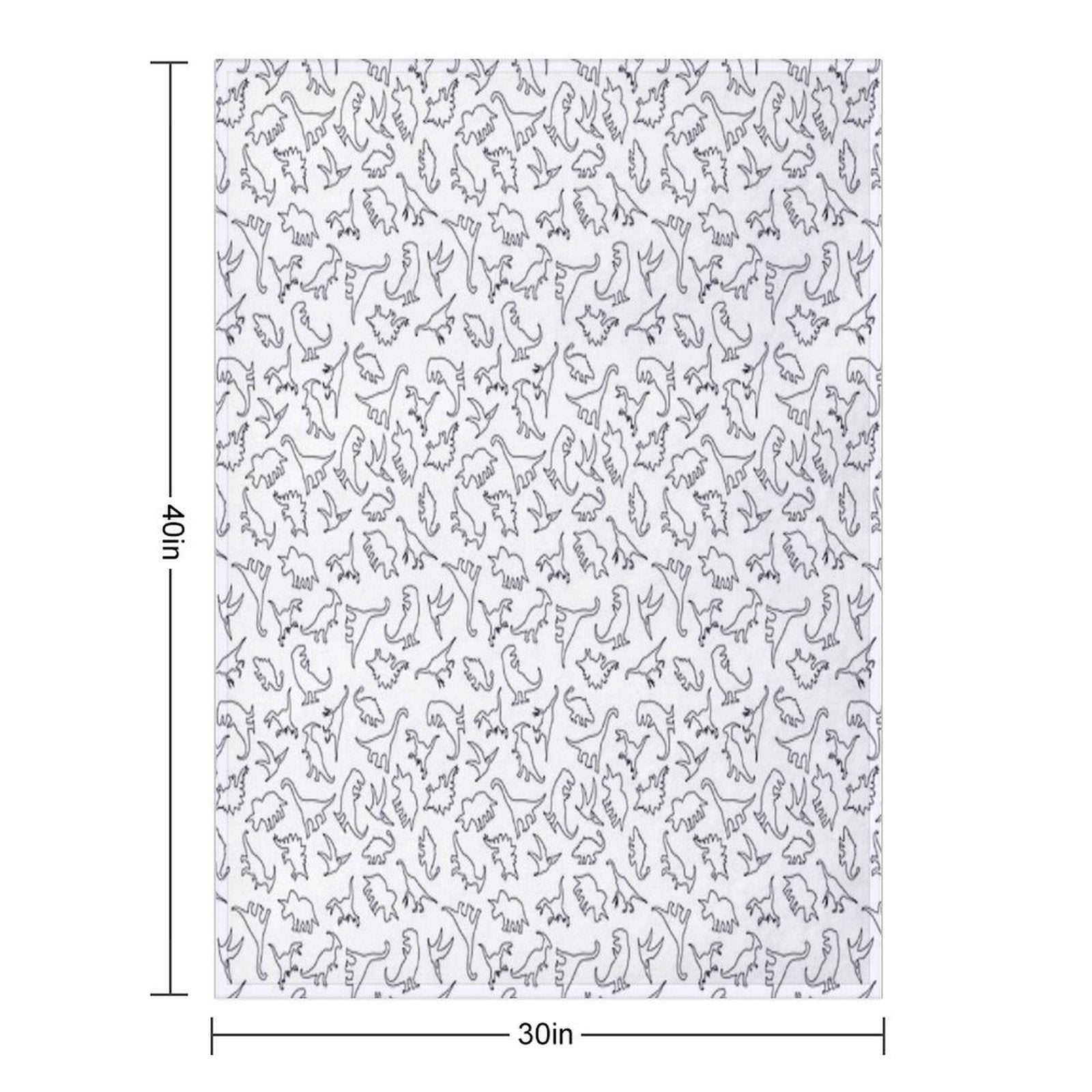 Dinosaur Pattern Outline (Dark Outline) Comfort Throw Blanket