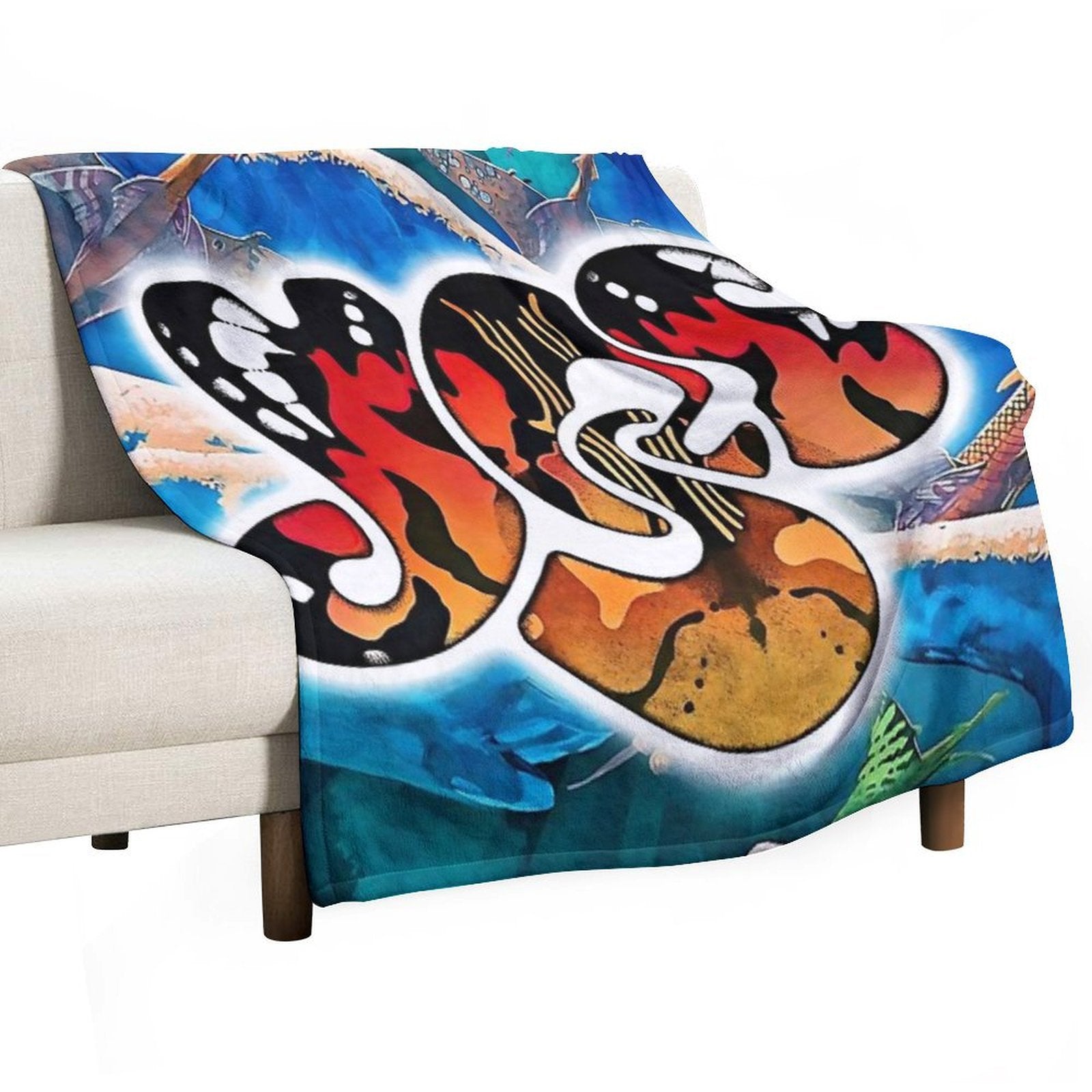 Yessongs, Progressive Rock, Fantasy Print, Surreal Art, Fantasy Landscape, Music Lover Gift Shrink-resistant Throw Blanket