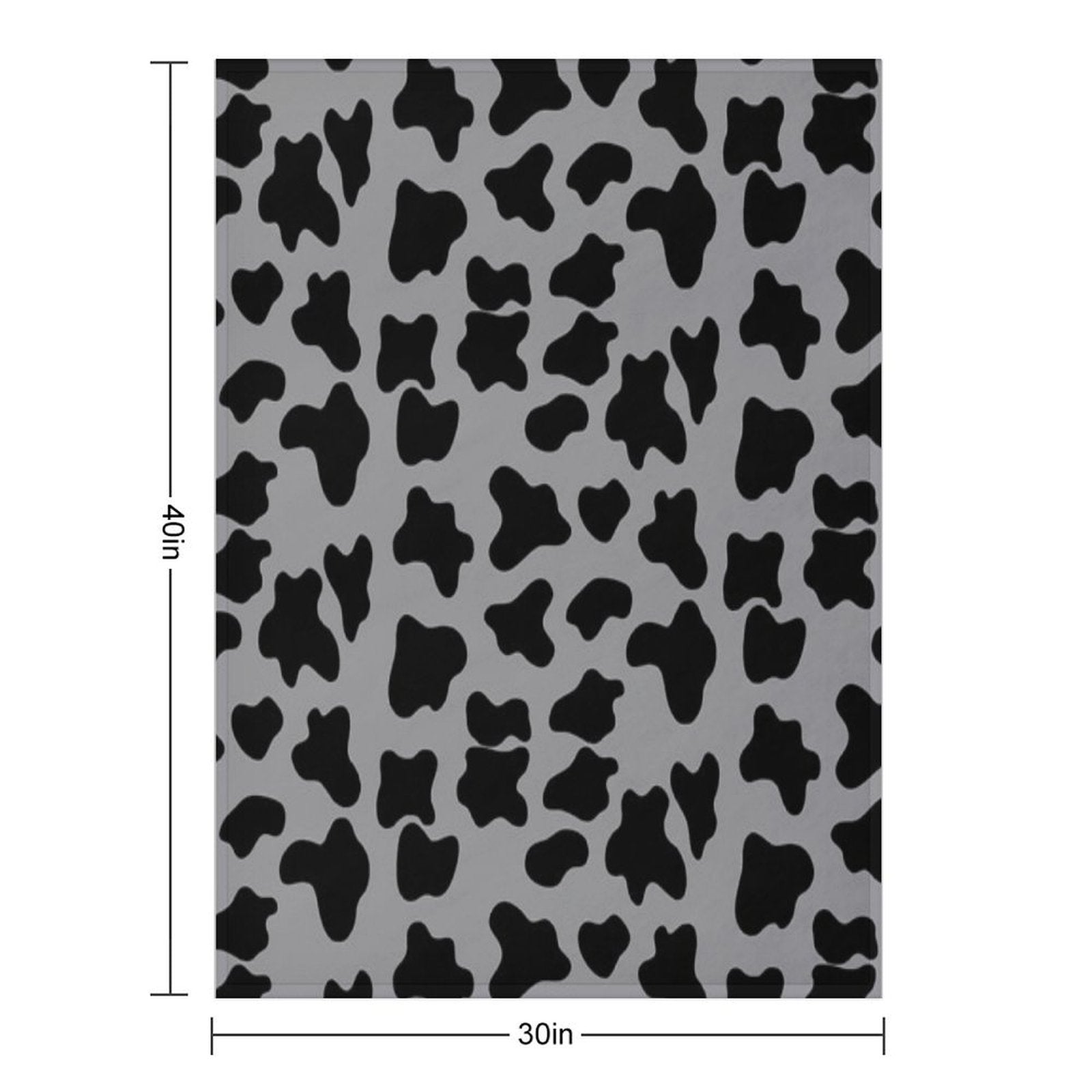 Cow Animal Print Pattern Black And Grey Gift-ready Throw Blanket