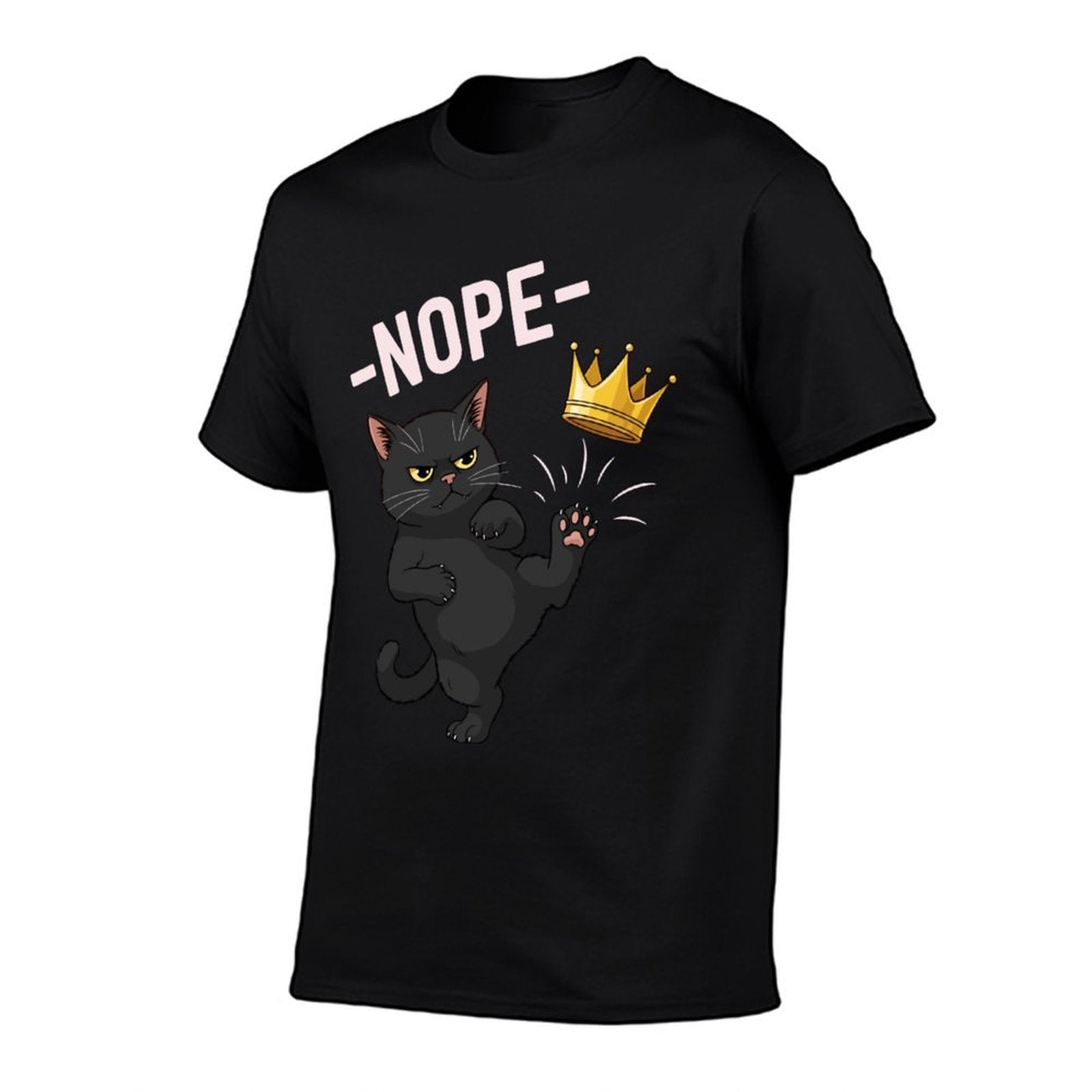 No Kings in America Black Cat Nope 4th Of July Cat Meme  Summer-ready Fabric T-Shirt