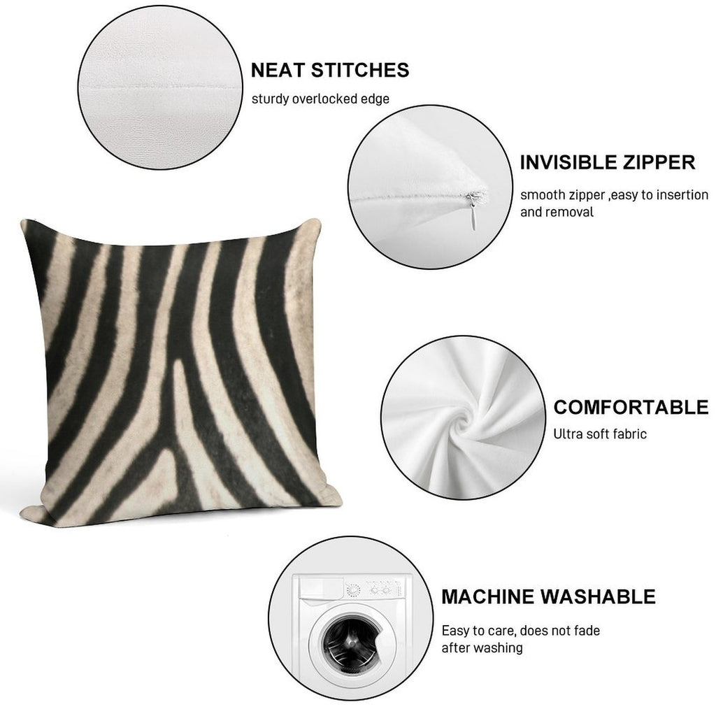 Zebra Print. Safari Animal Lovers Decor. Soft Luxury Feel Throw Pillow